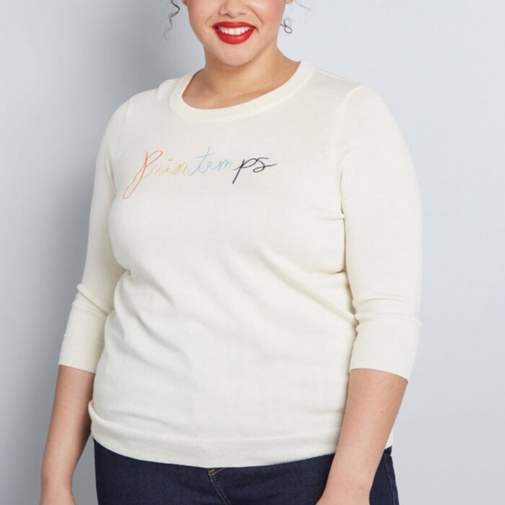Modcloth Charm School "Printemps" Pullover Sweater Top NEW
